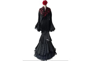 VESTIDO FLAMENCA LICRA FABRICADO EN ITALIA . TALLAS XS/S 34/36 - 72CM 60CM 76CM . M/L 38/40 - 80CM 68CM 84CM . XL/XXL - 42/44/46 - 92CM 80CM 96CM LARGO 150CM