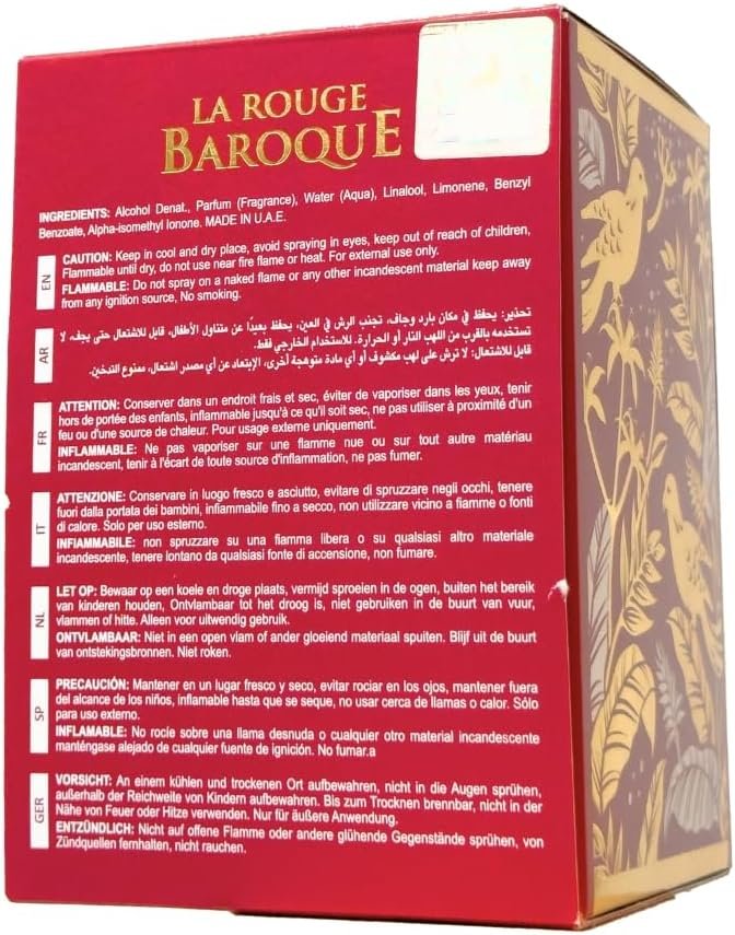 Lattafa Baroque Rouge Extrait Perfume Unisex EDP 100 Ml - Imagen 5