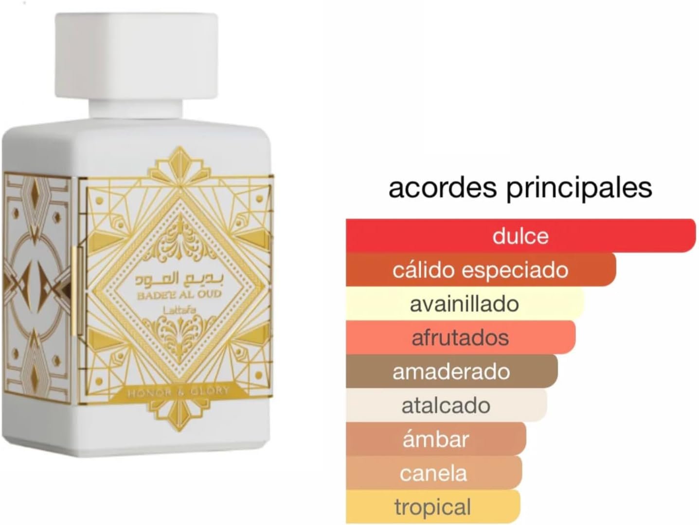 Lattafa Bade'e Al Oud Honor & Glory Eau De Parfum Spray 100ml - Imagen 3