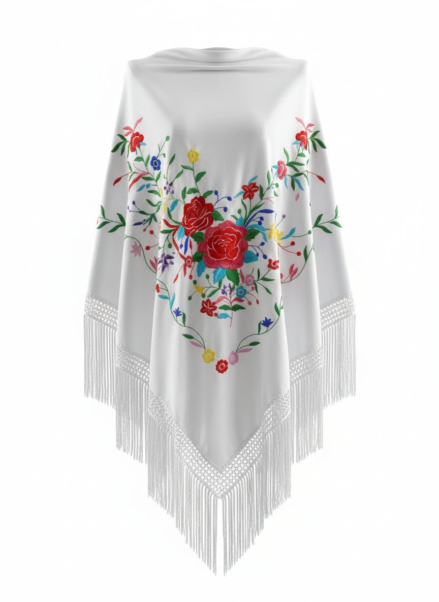 Capa de color blanco con detalles dorados